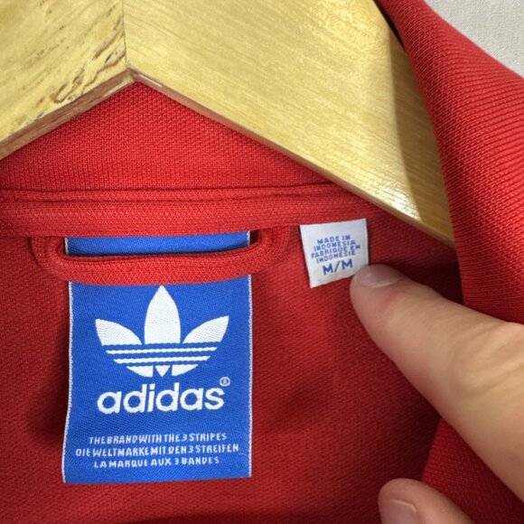 Vintage Adidas Originals Track Jacket Men’s M Red Trefoil 3-Stripe Retro - Picture 3 of 8